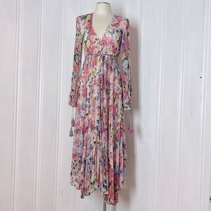 NWOT ROCOCO SAND Bohemian Sheer Viscose Floral Maxi Dress